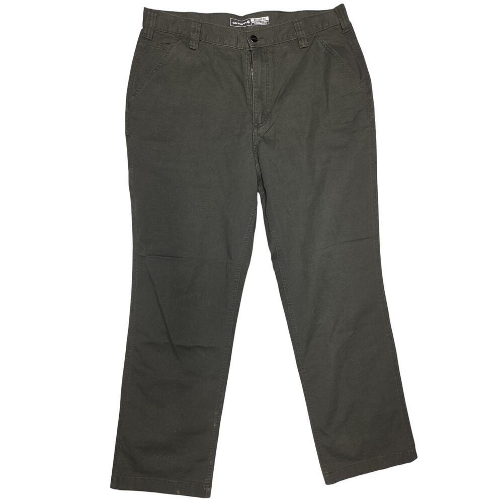 Carhartt Men Steel Rugged Flex Relaxed Fit Double Front Cargo Pants Olive 36x32